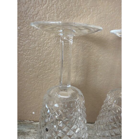 Set of 2 Waterford Crystal ALANA 7" Large Wine Glasses Gothic Mark Vintage - Picture 7 of 11
